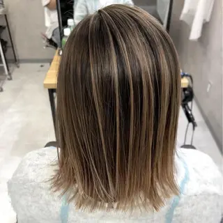 ミディアム カラー ヘアアレンジ 松井那津子 /ハイライトブリーチのヘアスタイル