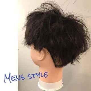 パーマ メンズ 暖色カラー🍊 ボブ🌿顔周りcutのヘアスタイル