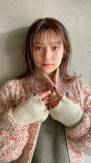 ミディアム カラー パーマ/レイヤー 岩山丈一郎のヘアスタイル