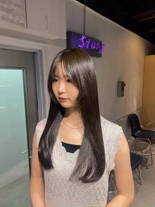 ロング NANAMI🩵 大人可愛い韓国ヘアのヘアスタイル