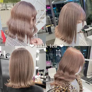 ミディアム カラー ヘアアレンジ メンズ キッズ お悩み解決美容師 💐AMIのヘアスタイル
