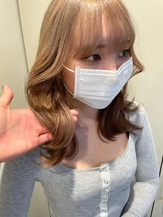 ミディアム カラー 羽田翔大/ブリーチ/ ボブカット/店長のヘアスタイル