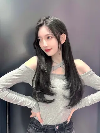 ロング 韓国/縮毛矯正/ カンタのヘアスタイル