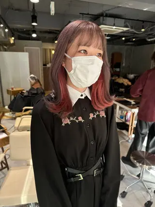 ミディアム カラー かわにし ひなた🐰のヘアスタイル