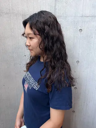 ロング デジタルパーマ/ ウェーブパーマ/神野のヘアスタイル