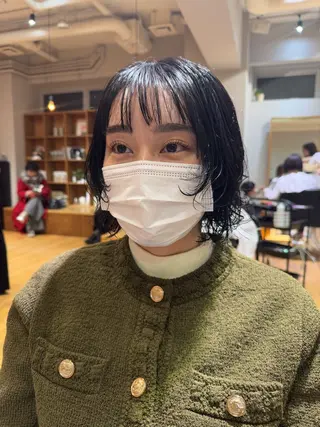 ショート コテ巻き風/ボブ パーマ🌼杉田 萌恵のヘアスタイル