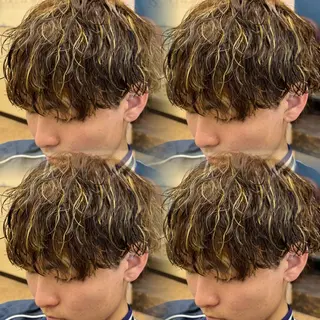 ミディアム メンズ 焼津メンズパーマ特化 大石雄生のヘアスタイル