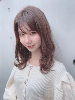 ミディアム カラー パーマ ヘアアレンジ 【公式】amble luxe池袋東口🩷のヘアスタイル