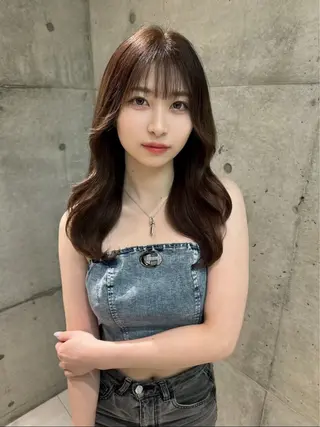 セミロング カラー ✨レイヤー/−10 歳ヘアー/✨山下　遥のヘアスタイル