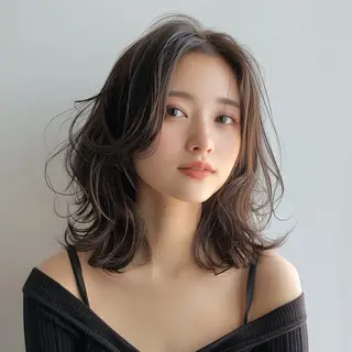 ミディアム 緑地公園美容室 neohairのヘアスタイル