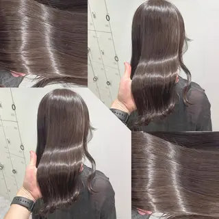 ミディアム カラー ヘアアレンジ 韓国風ベージュ🤎 赤みなし🌿横浜🤎のヘアスタイル
