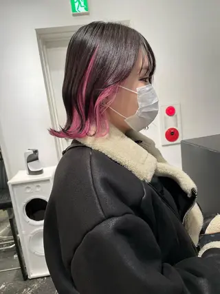 ミディアム カラー パーマ ヘアアレンジ メンズ キッズ ネイル マツエク・マツパ アイブロウ 艶ハイトーン/ヘア アレンジAYAKAのヘアスタイル