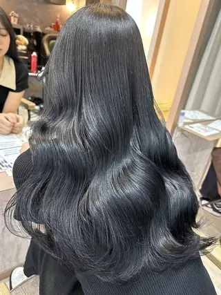 ロング カラー みらい🖤ブリーチ 縮毛矯正モデル募集のヘアスタイル