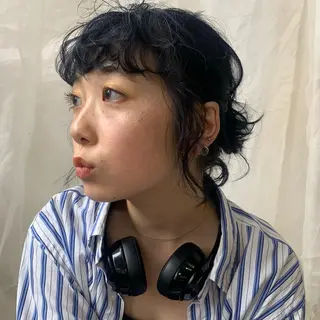 セミロング カラー パーマ ヘアアレンジ 🎀オイダイラ モモカ🎀のヘアスタイル