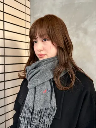 セミロング カラー デザインカット/ パーマ/nanaのヘアスタイル