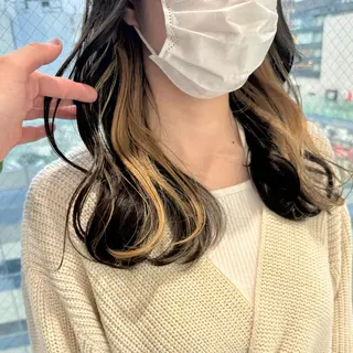 セミロング カラー 韓国スタイル🇰🇷 トレンドレイヤー🪡のヘアスタイル