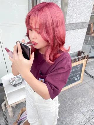 ミディアム カラー 高橋 みく/ minim 暖色のヘアスタイル