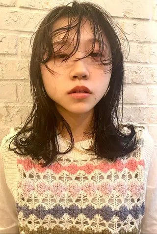 ミディアム パーマ granew*所属・sakamoto sayaのヘアスタイル