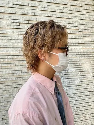 パーマ メンズ フェイスヘアークリエイション所属・大形 誉のヘアスタイル