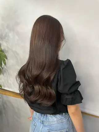 セミロング カラー 西村あきや トレンド韓国ヘアのヘアスタイル