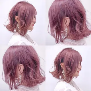 ミディアム カラー 柔らかbeige モトキのヘアスタイル