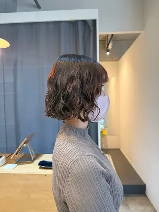 ミディアム デジタルパーマ ウェーブパーマ/神野のヘアスタイル