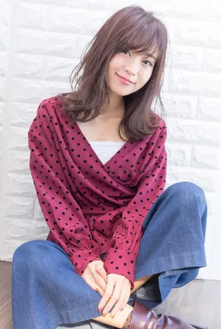 セミロング 髪質改善ayame 横山諒のヘアスタイル
