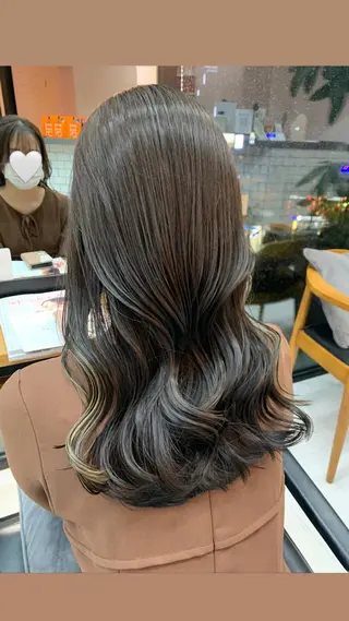 ロング カラー 🌷ラベンダーピンク 顔まわり🌷ねいろのヘアスタイル