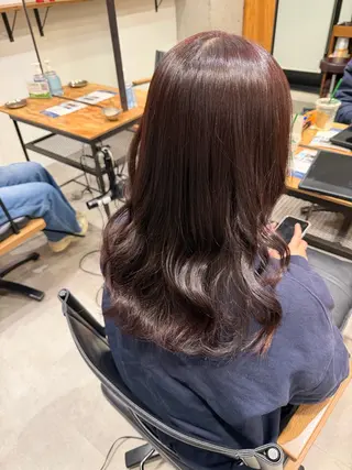 セミロング アサノハルカ🐈‍⬛ 縮毛矯正/パーマのヘアスタイル