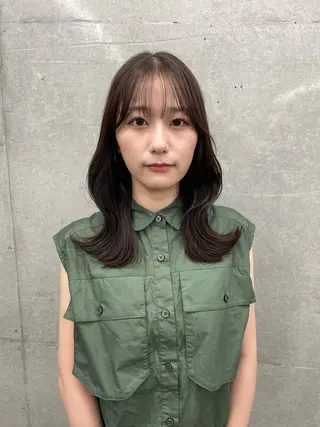 ロング カラー 菊地 柚乃のヘアスタイル