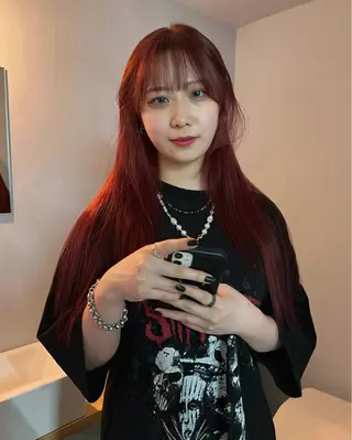 ロング 舟橋耀/ブリーチカラ ー/レイヤーカットのヘアスタイル