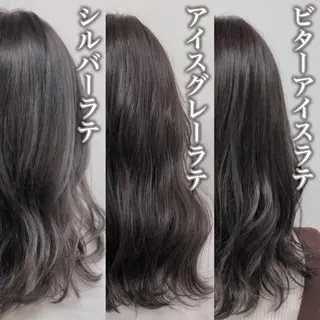 セミロング カラー レイヤーカット 透明感カラーのヘアスタイル