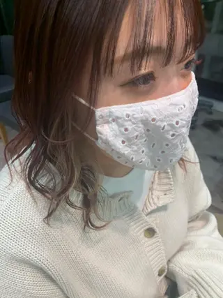 セミロング カラー ヘアアレンジ SALOWIN藤沢店所属・サナ🌱 切りっぱなしボブのヘアスタイル