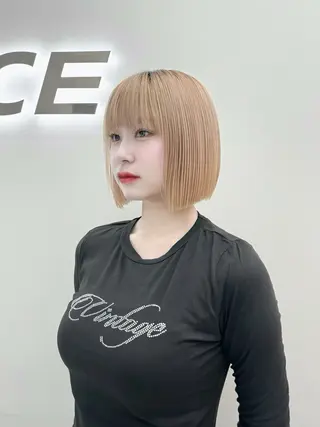 ショート カラー ヘアアレンジ ‎🤍韓国ボブ/ 縮毛矯正🪽‪ひかりのヘアスタイル