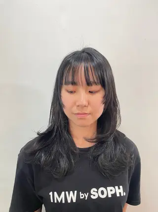 セミロング mopa所属・mopa_kaede 暖色カラー/ロングのヘアスタイル