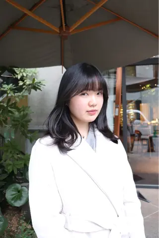 セミロング パーマ 似合わせカット /パーマ岡本淳平のヘアスタイル