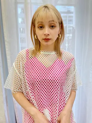 ミディアム カラー ♥️ブリーチ/ボブ/ レイヤー♥️maiのヘアスタイル