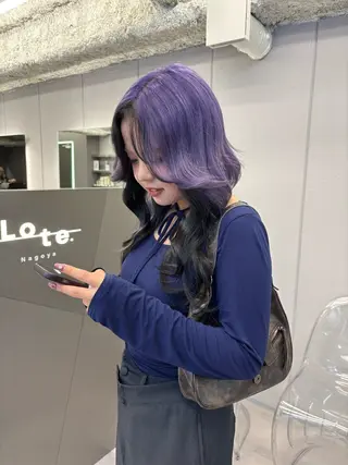 セミロング カラー 名古屋／デザイン／ ブリーチ/松井亮磨のヘアスタイル