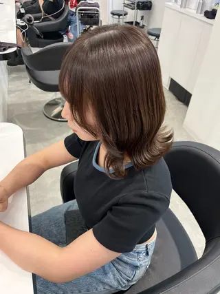 ミディアム カラー みう/仙台/暖色/ 艶髪/顔周りカット/のヘアスタイル