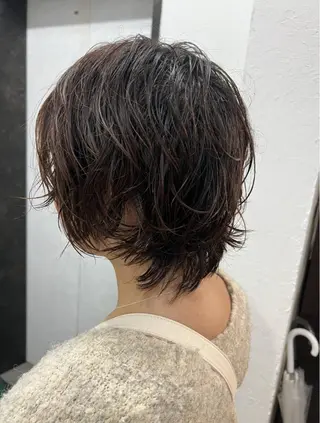 ショート 紙屋町ショート /ボブ　パーマ河内蓮のヘアスタイル