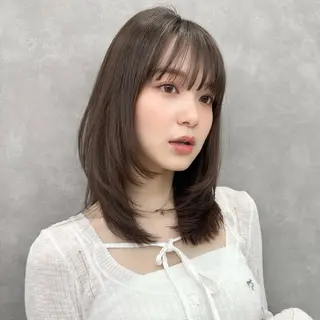 セミロング 縮毛矯正/韓国ヘア /レイヤー🎀ミズキのヘアスタイル