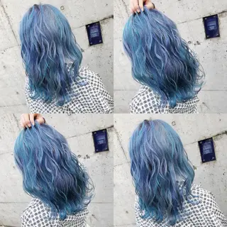 ロング カラー ヘアアレンジ メンズ キッズ 💟Chloe原宿店 🩶ハイトーンのヘアスタイル