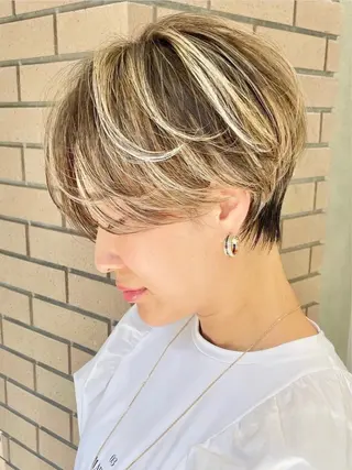 ショート カラー hair salon Ranun髪質改善のヘアスタイル