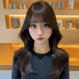 ロング カラー ヘアアレンジ ✨カチモリ✨レイヤー 韓国ヘア🇰🇷ゆいのヘアスタイル