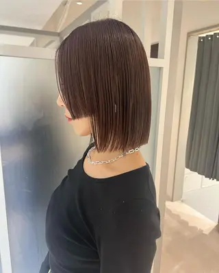 ミディアム カラー 暗髪カラー🫐パーマ おくだりんかのヘアスタイル