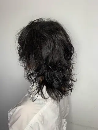 ミディアム パーマ AMI ウルフパーマ/メンズのヘアスタイル