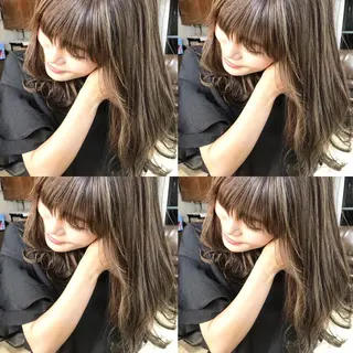 ロング カラー パーマ ヘアアレンジ メンズ キッズ ネイル マツエク・マツパ 韓国風×透明感カラー 髪質改善オタベシンヤのヘアスタイル