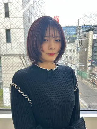 ミディアム カラー エフェクトブリーチ／ レイヤーカット／翔のヘアスタイル