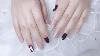 ネイル Shis_🦄shi 韓国風キラキラネイルのネイルデザイン