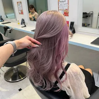 セミロング カラー 暖色🩷透明感カラー ♡Maika♡のヘアスタイル